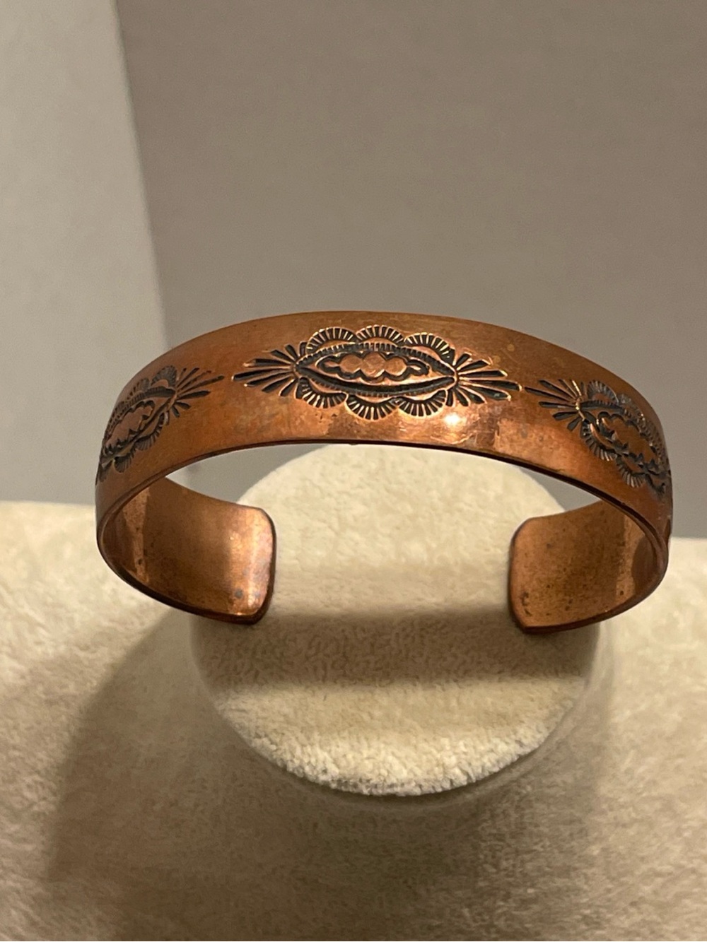 Vintage Copper Stamped Cuff Bracelet Copper Bracelet